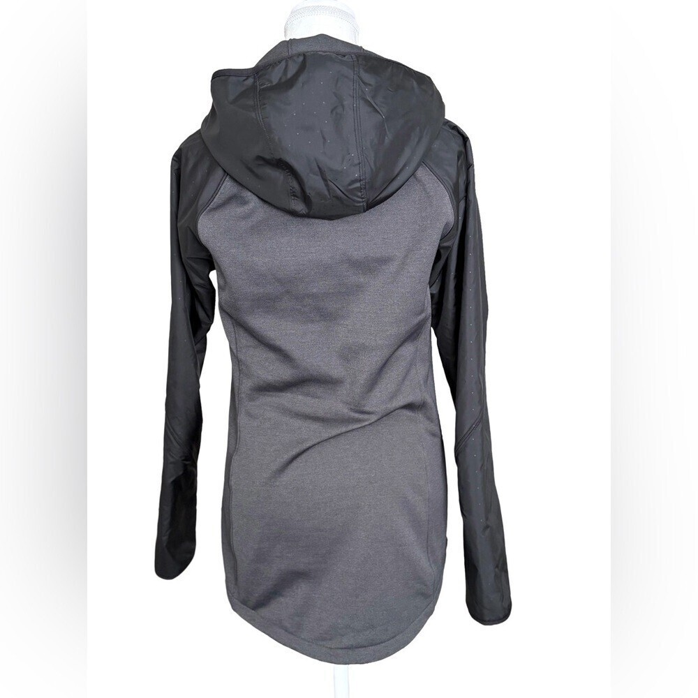 The North Face Women’s Grey Black Hybrid Hooded Jacket Fleece Zip Medium - Picture 4 of 6